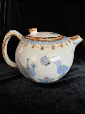 Large Ken Edward’s El Palomar Tonala Mexico Pottery Bird Tea Pot